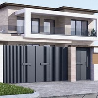 Portail chinois rétractable anti-collision en alliage d'aluminium à double ouverture pour cour de villa, multi-pliant, sans rail, automatique