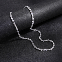 Collier chaîne torsadée plaqué argent S925 style européen et américain pour femme, mode hip-hop, ras du cou, luxe léger, polyvalent, cadeau