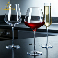 Lanques – Lot de verres à vin ovales en cristal soufflé sans plomb, résistants au lave-vaisselle, pour Bordeaux et Chardonnay – Meilleures ventes