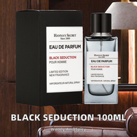 Parfum pour homme Black Seduction 100ml, senteur boisée, spray longue durée, style classique, édition limitée