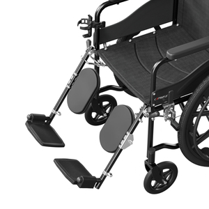 自走式スチール製手動車椅子、粉体塗装フレーム、調節可能なレッグレスト、一体型ホイール、通気性のあるオックスフォードシートクッション-76 - Product Image 5