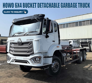 Camion à ordures HOWO 6X4 à benne amovible, blanc, diesel, type Roll-Off - Product Image 1