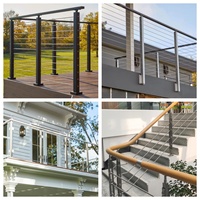 Garde-corps à câbles durable, facile à installer, pour terrasse, balcon, véranda noire, terrasse, fabrication en usine