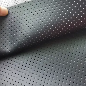 Amostras grátis Custom Respirável Pu Microfiber Couro Tecido De Couro Perfurado Sintético Para Assento De Carro Estofos Automotivos