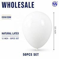 Ballons en latex blanc en gros, 12 pouces, 50 unités, CE/EN71/BSCI/CPC, pour décorations de mariage, anniversaire, baby shower