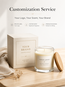 Bougie pilier artisanale en cire de soja parfumée aux fruits, marque privée de luxe, avec logo personnalisé, dans un bocal en verre, pour mariage, aromathérapie, décoration intérieure - Product Image 3