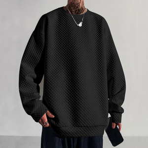 เสื้อสเวตเตอร์คอกลมทรงเหลี่ยมเล็กสำหรับผู้ชาย สไตล์ลำลอง ใส่สบาย แฟชั่นฤดูใบไม้ผลิ แขนยาว ดีไซน์ทันสมัย ใส่ได้หลากหลายโอกาส - Product Image 4