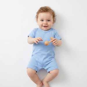 Tirupur vente en gros de barboteuses en coton biologique bambou pour bébé combinaison grenouillère couleur personnalisée fermeture à bouton-pression été unisexe - Product Image 1