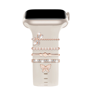 Eraysun Decoración Universal para <span class=keywords><strong>Apple</strong></span> <span class=keywords><strong>Watch</strong></span> Band Diamond Jewelry Charms Pulsera <span class=keywords><strong>de</strong></span> silicona I <span class=keywords><strong>Watch</strong></span> Strap - Product Image 5