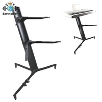 Double 2 Tier Plane Keyboard Stand Factory Wholesale Aluminium Alloy Musical Instrument Rack Electronic Piano Keyboard Stand