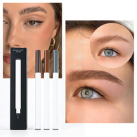 Crayon à sourcils OEM 2-en-1 à pointe fine liquide, 4 fourches, pour des traits naturels et précis, enrichi en vitamine E, personnalisable