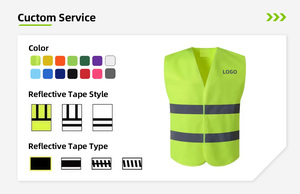 Chaleco <span class=keywords><strong>de</strong></span> Seguridad Industrial Reflectante <span class=keywords><strong>de</strong></span> Alta Visibilidad para Hombre, con Cierre, para Construcción y Almacén, Color Amarillo Clase 2, con Logotipo Personalizado - Product Image 6
