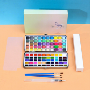 Ensemble de peinture <span class=keywords><strong>à</strong></span> l'<span class=keywords><strong>aquarelle</strong></span> solide transfrontalier de 50, 90 ou 100 couleurs, portable pour débutants et étudiants - Product Image 4