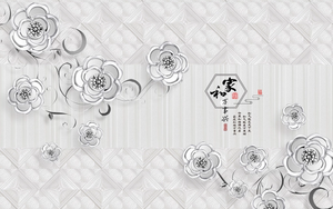 ZHIHAI-Flor de platino en relieve, bolsa suave de diamante 3d, joyería, Fondo de estilo chino, pared de fondo, papel tapiz de suelo de epoxi 3d - Product Image 5