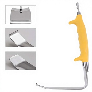 Écarteur mammaire Tebbetts avec poignée en silicone et aspiration, lame de 24 mm, 9 cm, 15 cm, écarteur chirurgical en plastique avec poignée en silicone par Vaslcare - Product Image 1
