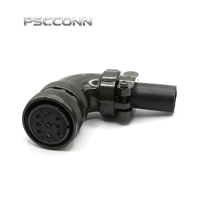 Connecteur circulaire industriel fileté PSCCONN MS 5015 Série MS3108B 24-11S, prise d'alimentation aérienne à angle droit, 9 broches femelles