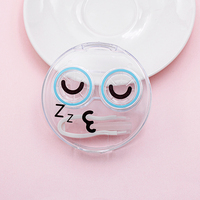 Étui à lentilles de contact portable mini, mignon, coloré et simple, avec miroir, pour emballage cosmétique personnalisé