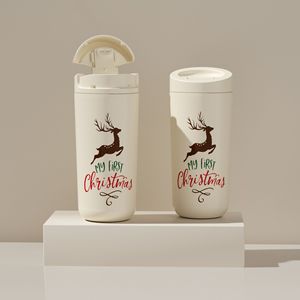 Stainless Steel Tumbler 304 Extra Large Flip Top Push Pull Coffee Cup For Office Outdoor Gift Present - Product Image 2
