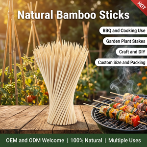 Brochettes en bambou naturel pour barbecue, piquets <span class=keywords><strong>de</strong></span> jardin, artisanat DIY, sans danger pour les aliments, écologiques, vente en gros, brochettes Teppo pour l'extérieur - Product Image 6