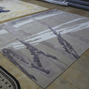 Eenvoudig Patroonontwerp Handgemaakt Tapijt Wollen Viscose Gemengd Tapijt Easy Match Designer Tapijt - Product Image 2