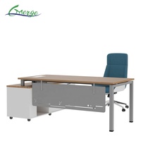 Suministro Directo de Fábrica, Mueble Personalizado, Mesa de Gerente Moderna con Superficie de Madera, Escritorio Ejecutivo para Contratistas de Proyectos de Oficina