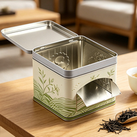 Boîte métallique personnalisée en forme carrée pour bonbons, biscuits, distributeur de capsules de café, boîte à thé de qualité alimentaire