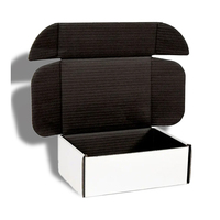 Boîte postale noire personnalisée boîte postale auto-scellante emballage boîte en carton ondulé pour cosmétiques parfum vêtements bijoux avec logo