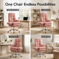 Silla de Oficina Ergonómica con Asiento Ancho y Revestimiento Bouclé, Apta para Mascotas, Fabricada en China