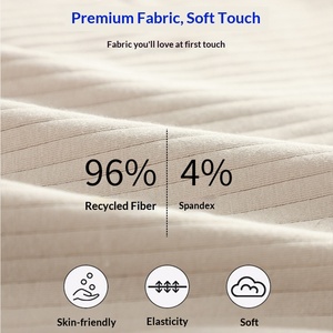 Cotton Spandex Rib Knit Fabric, Pure Cotton Striped Thread Cloth, Elastic Knit <b>Material</b> for Underwear & Garment - Product Image 2