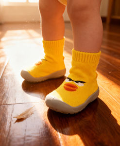 Chaussons chauds pour <span class=keywords><strong>bébé</strong></span>, tricot épais, haut de gamme, motif d'oiseau de dessin animé, expression en colère, semelle souple antidérapante, premiers pas pour tout-petits - Product Image 5