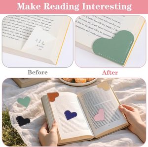 Segnalibro a Cuore in Ecopelle, Segnalibri Angolari Carini per Donne, Insegnanti, Studenti, Regali Multicolore, Cancelleria per Scuola, Ufficio, <span class=keywords><strong>Casa</strong></span> - Product Image 3