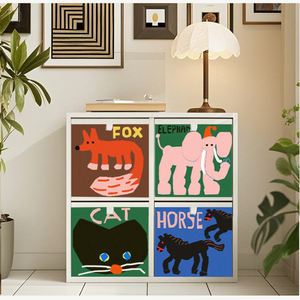 Bedruckte Cartoon-Stoffbox Kinderspielzeug-Aufbewahrungsbox Platzsparender Raumorganizer Würfel Faltbare Stapelbare Aufbewahrungsboxen - Product Image 3