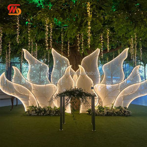 Soporte de Fondo para Bodas SMOOTH, Marco de Metal con Luces LED, Fondo Blanco para Fotografía al Aire Libre, Accesorios de Lujo para Fiestas de Boda - Product Image 3