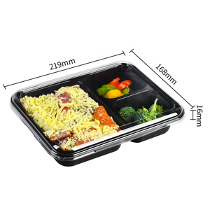 cpet khay ovenable 2 ngăn niêm phong dùng một lần bao bì thực phẩm hãng hàng không cpet container với chống sương mù phim - Product Image 5