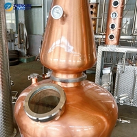 Alambic en cuivre ZJ 50-500L pour whisky, équipement de distillation de liqueur, fabricant d'équipements de distillation d'alcool