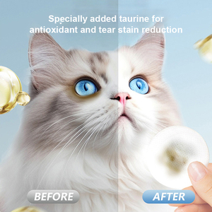 Lingettes humides pour le nettoyage des yeux des animaux de compagnie, conçues pour les chats et les chiens, solution sans rinçage pour éliminer les taches de larmes, essuyer les pattes, les fesses, les oreilles - Product Image 2