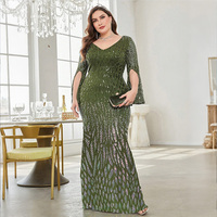 Robes de soirée IMPEREA Luxury Plus Size pour femmes, élégantes, col en V, manches longues, sequins, robes de soirée formelles, robes de bal pour femmes