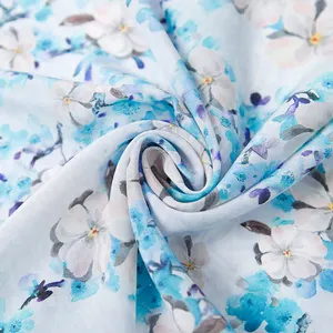 Экологически чистая Высококачественная элегантная 100% Шелковая льняная ткань с цифровым принтом для платья для девочек