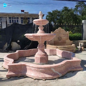 Fontane da Giardino in Marmo Bianco Scolpite a Mano, Grandi Statue in Pietra per Decorazione Esterna Personalizzata - Product Image 2