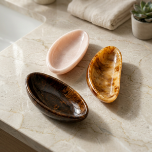 Oval <b>Ceramic</b> Butter <b>Plates</b> Handmade Polished Minimalist Design Solid Color Dishes - Product Image 1
