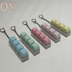 QY Multicolor Macaron Button Keychain Toy Nine Key Fidget <b>Keyboard</b> Stress Relief Finger Exercise Sensory Gift for Kids Adults - Product Image 4