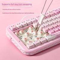 Cute MAO-Profile Lime/Strawberry/Grape Mousse Cake Keycaps Tri-mode Wireless (BT/2.4GHz/Wired) Custom Mechanical Keyboard