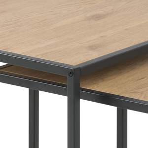 Mesa de madera de fábrica, 2 uds., mesa de almacenamiento lateral cuadrada, muebles Vintage, juego de mesa de centro, mesa de centro cuadrada anidada para el hogar - Product Image 3