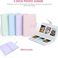 Casing penyimpanan kamera Album foto Mini portabel 108 kantung kulit PU 3 inci untuk Fujifilm Instax Mini 12 kartu foto Mini