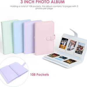 กระเป๋า108แบบพกพาเคสเก็บอัลบั้มฟิล์มขนาดเล็ก3นิ้วหนัง PU สำหรับ <span class=keywords><strong>Fujifilm</strong></span> <span class=keywords><strong>Instax</strong></span> Mini 12 Photo Card MINI - Product Image 3