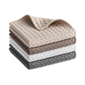 Serviettes gaufrées antibactériennes personnalisées 30x30/40x40, chiffons absorbants pour baristas, torchons de cuisine en microfibre - Product Image 1