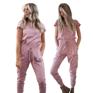 Uniformes de gommage pour femmes Combinaison rose élégante Combinaison d'hôpital blanche pour infirmière Uniformes de gommage pour le personnel pour femmes - Product Image 3