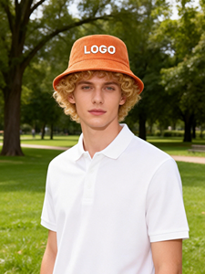 Custom Unisex Outdoor Fisherman Bucket Hat Satin Lined Flat Wide Brim <b>Plain</b> Dark Green Black Corduroy with Embroidery - Product Image 6