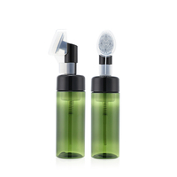 Flacon de lavage moussant pour le visage vide personnalisé de 60, 100, 150, 200 ml, 4 oz, emballage en mousse vert givré noir avec brosse