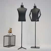 Accessoires de mannequin homme pour les magasins de vêtements, présentoirs pour costumes homme, supports de mannequin noir demi-corps homme